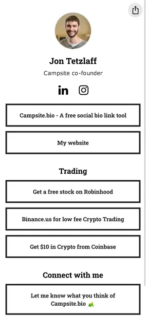 Campsite.bio - A Link in Bio tool for Instagram, TikTok, and more