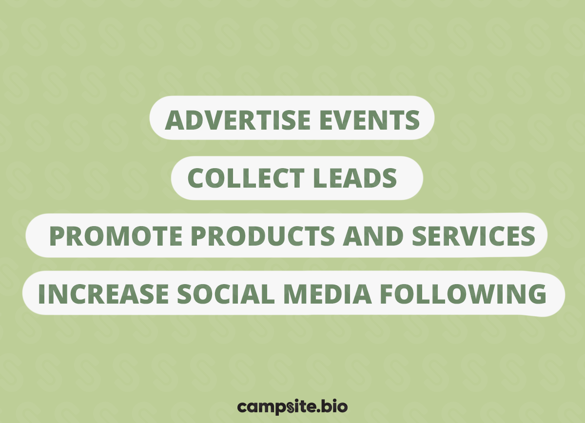 Advertise events, collect leads, promote products and services, and increase social media following