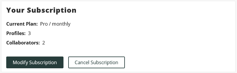 Modify subscription